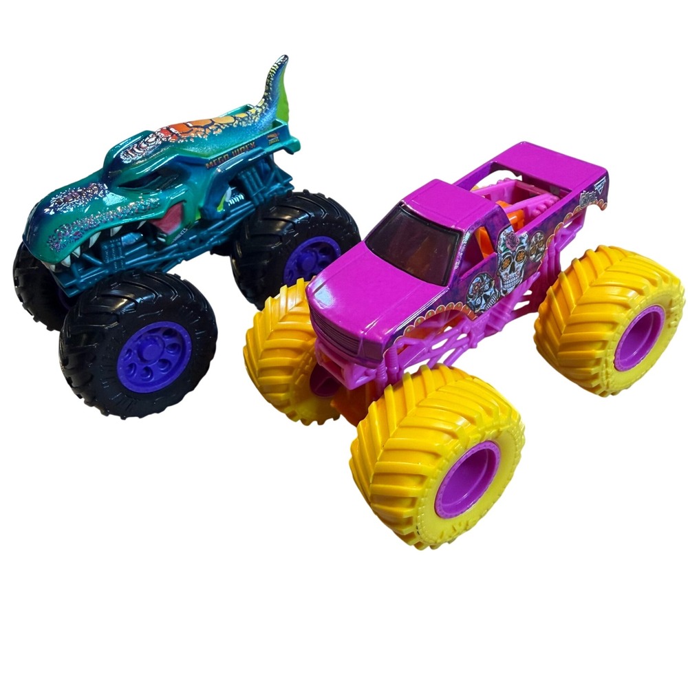 Hot Wheels Monster Trucks Mega Wrex & Monster Jam Calavera Sugar Skull Set 1:64